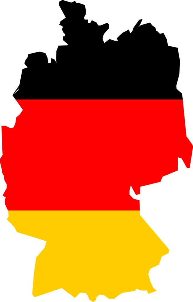 Německo - mapa s vlajkou
