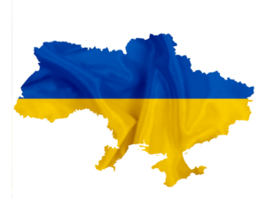 vlajka a mapa Ukrajiny
