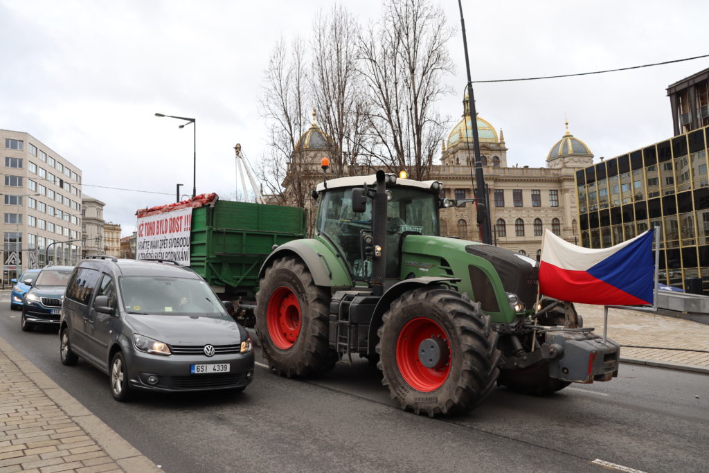 protestující zemědělci